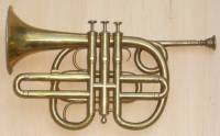 Cornet in brass with one Perinet and two Stoelzel valves, signed 