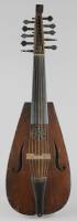 Scottish bowed cittern, the body of seven ribs of maple, labelled �Georgius Mollifon fecit / ABREDEAIS 1794� made by George Mollison in Aberdeen, Overall length 68.0cm. Repaired cracks in table, holes in neck for cappo filled in. 