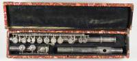Silver 1867 patent flute, no trills, with silver keywork, signed 