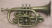 Cornet in brass with three compensating valves, signed 